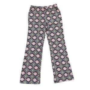 Girls M 8-10 Imperial Star Boho Wide Leg Bell Bottom Pull On Pants Navy Pink